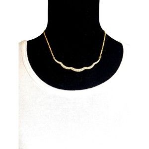 Swarovski Crystal Fine Chain Gold Tone Choker Necklace Signature Swan